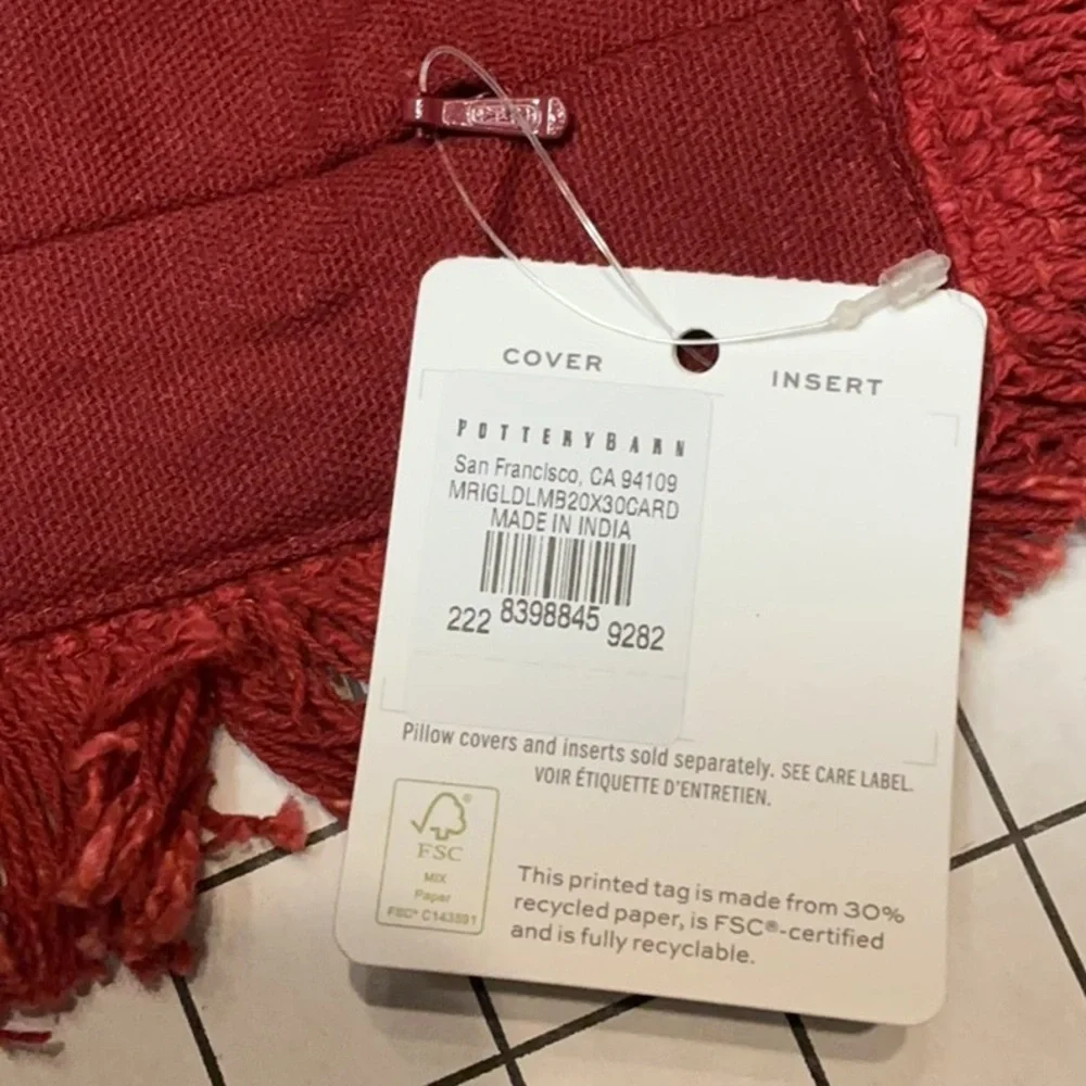 Pottery Barn Marigold Fringe Lumbar Pillow Cover-20x30